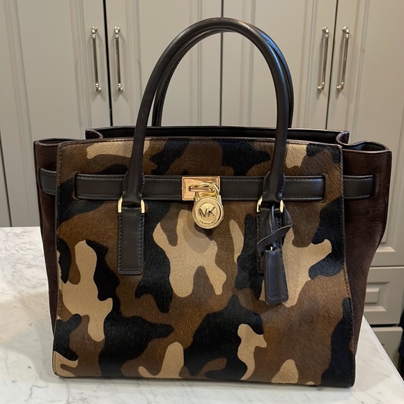 Michael Kors Handbags - Michael Kors Camouflage Leather Tote in Brown and Black